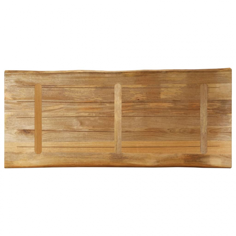 Tischplatte mit Baumkante 140x60x3,8 cm Raues Mango Massivholz