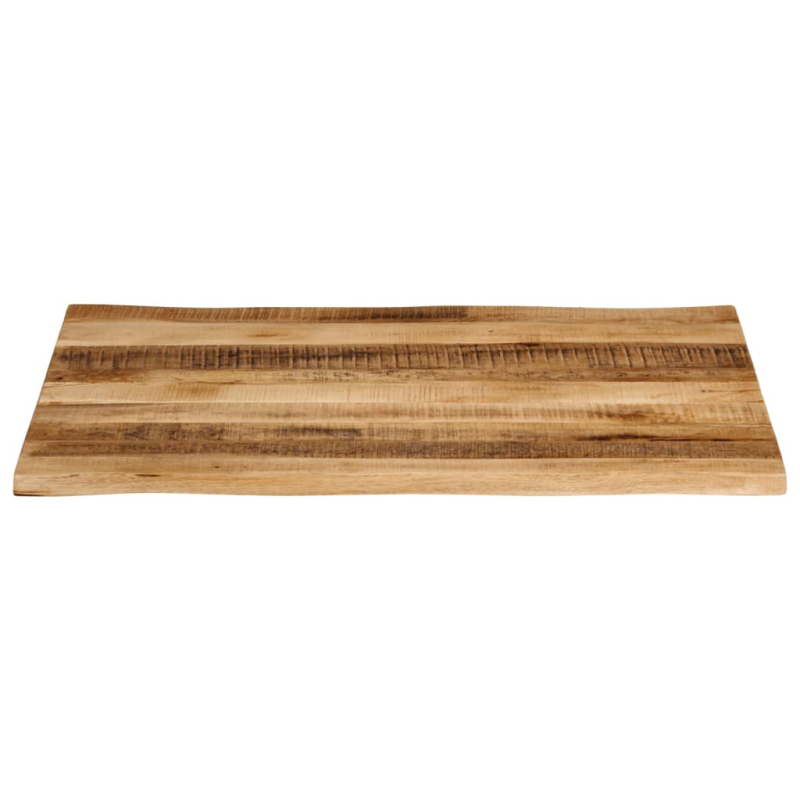 Tischplatte mit Baumkante 100x80x3,8 cm Raues Mango Massivholz