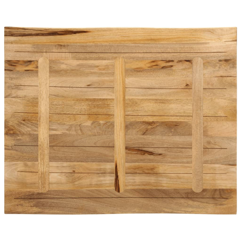 Tischplatte mit Baumkante 100x80x3,8 cm Raues Mango Massivholz