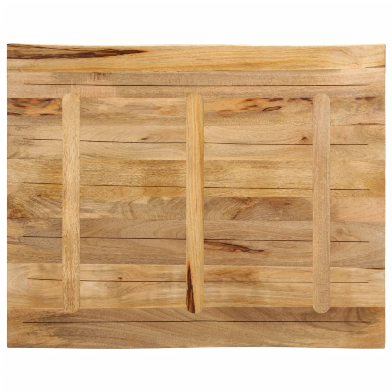 Tischplatte mit Baumkante 110x80x3,8 cm Raues Mango Massivholz