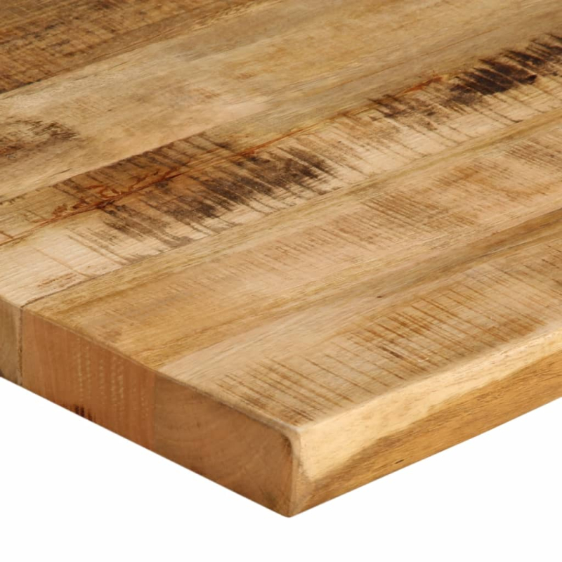 Tischplatte mit Baumkante 110x80x3,8 cm Raues Mango Massivholz
