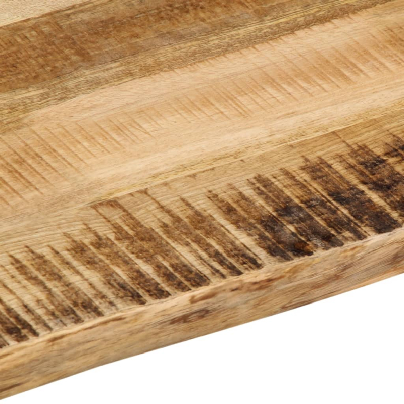Tischplatte mit Baumkante 110x80x3,8 cm Raues Mango Massivholz
