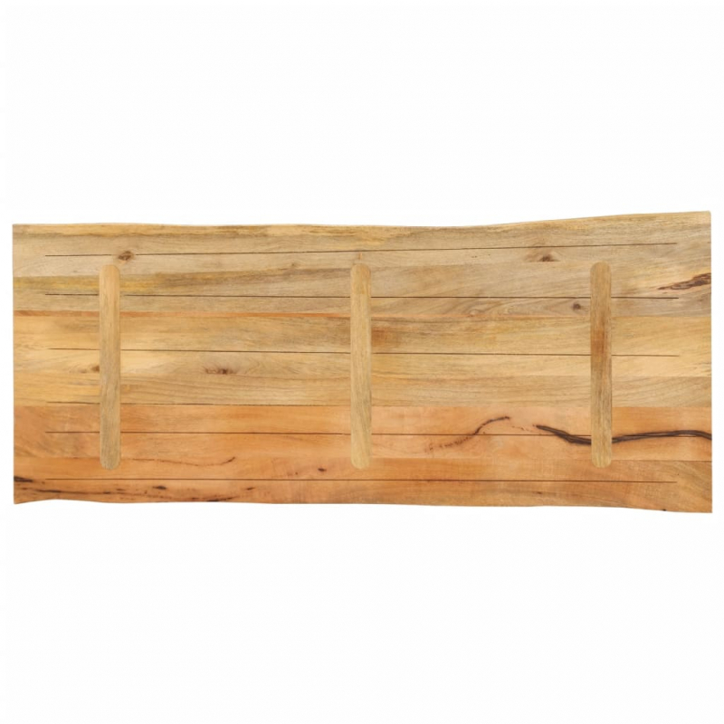Tischplatte mit Baumkante 140x60x3,8 cm Massivholz Mango