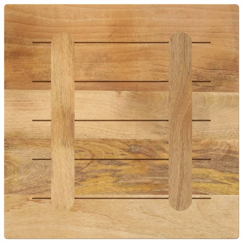Tischplatte 50x50x2,5 cm Quadratisch Raues Massivholz Mango