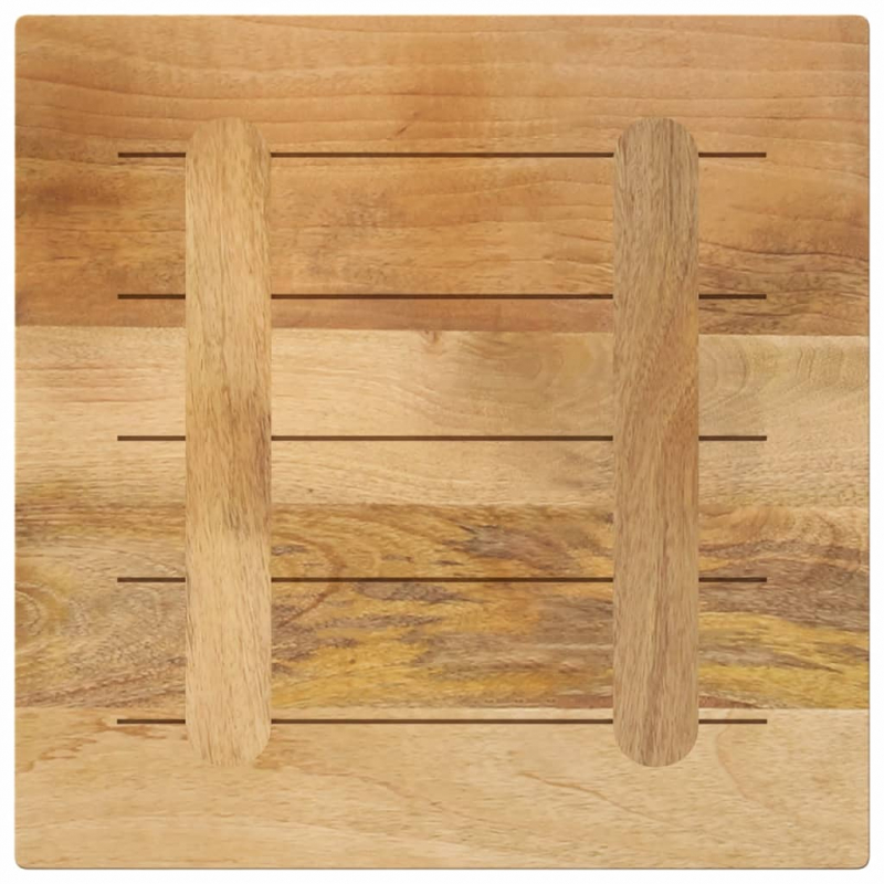 Tischplatte 60x60x2,5 cm Quadratisch Raues Massivholz Mango