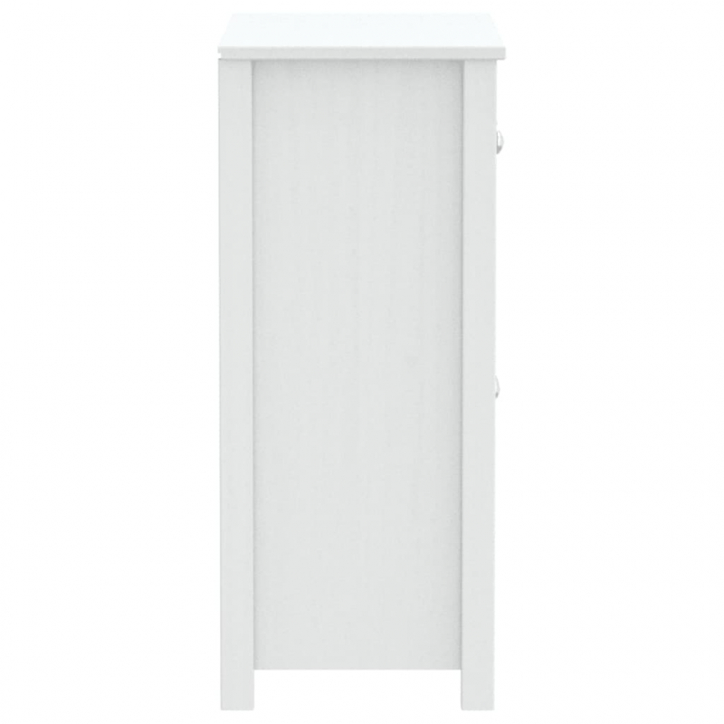 Badschrank BERG Weiß 69,5x34x80 cm Massivholz Kiefer