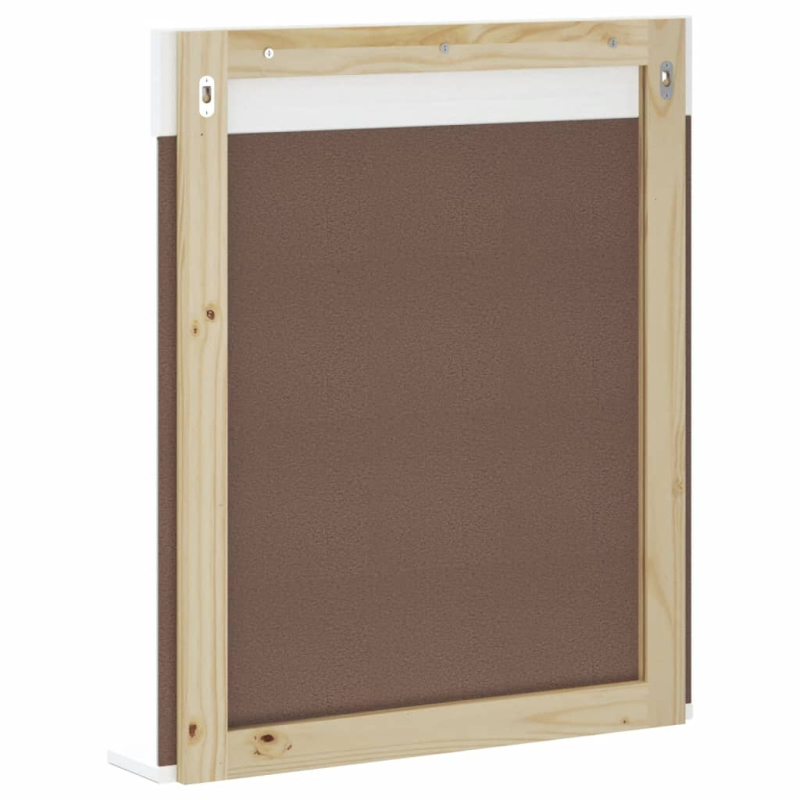 Badspiegel mit Ablage BERG Weiß 60x12x70 cm Massivholz