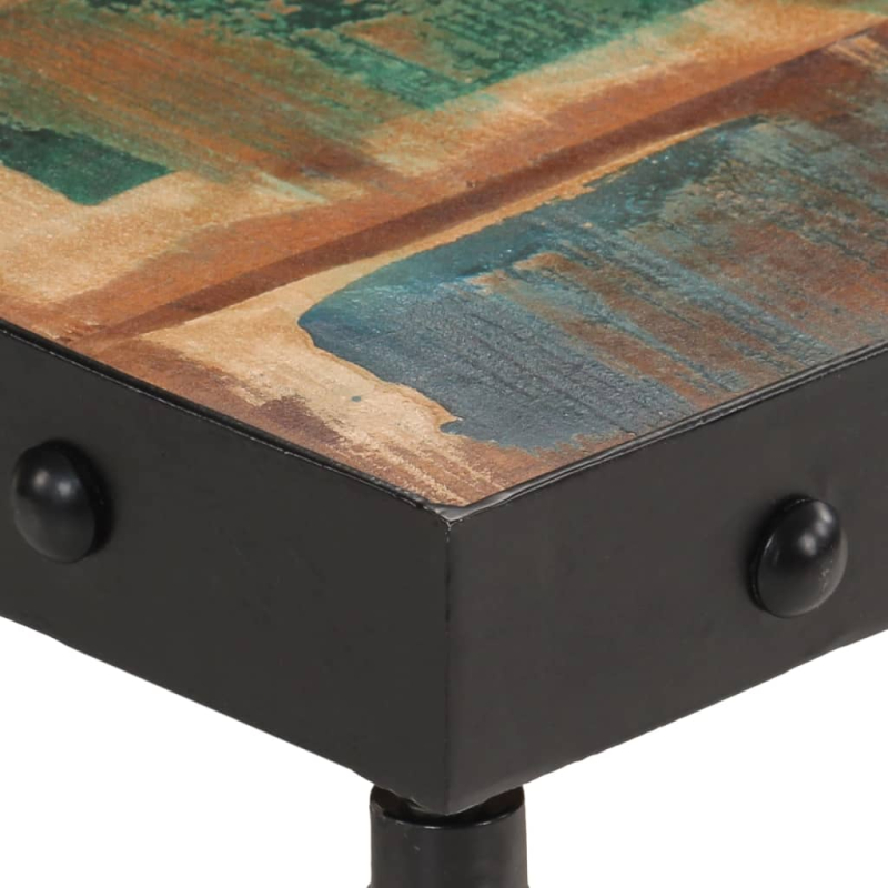 Couchtisch mit Rollen Altholz Massiv 100x55x26 cm