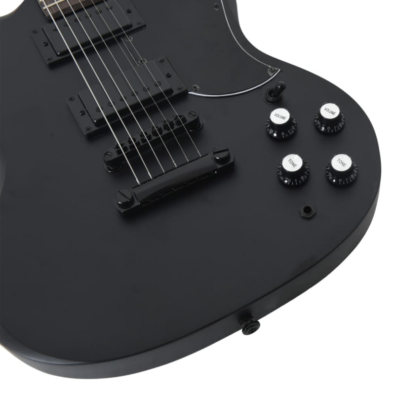 E-Gitarre für Anfänger mit Tasche Schwarz 4/4 39