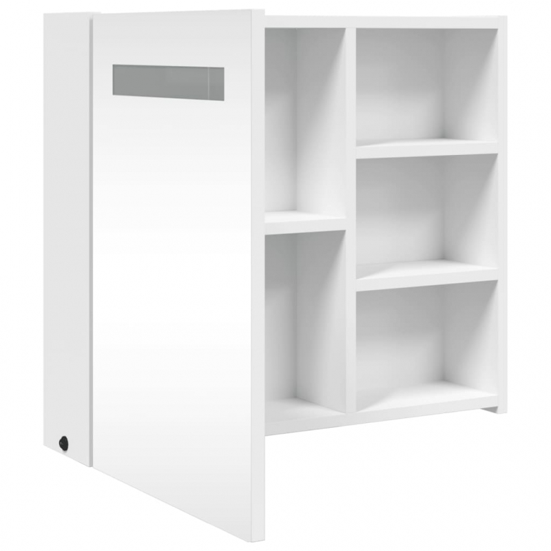 Spiegelschrank mit LED-Beleuchtung Weiß 60x13x52 cm