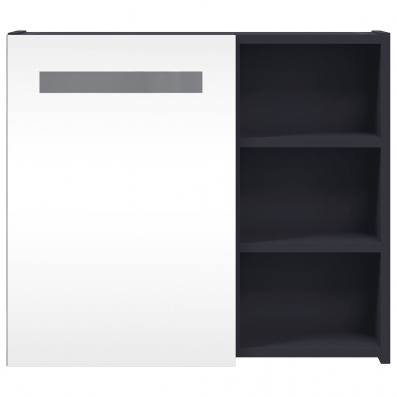 Spiegelschrank mit LED-Beleuchtung Grau 60x13x52 cm