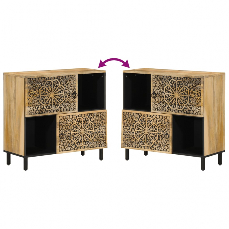 Beistellschrank 80x33x75 cm Massivholz Mango