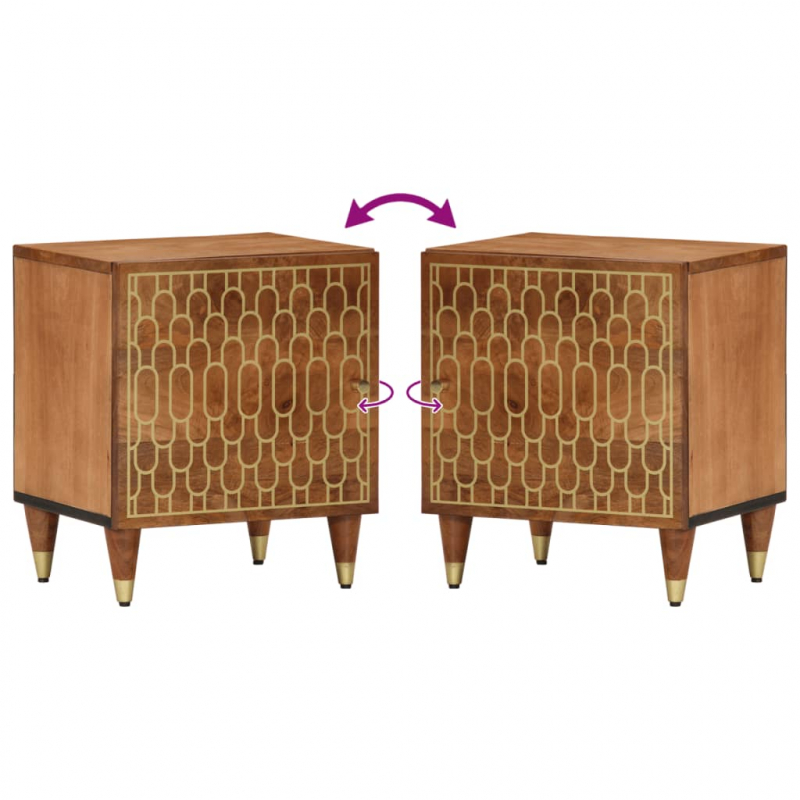 Nachttisch 40x33x46 cm Massivholz Mango