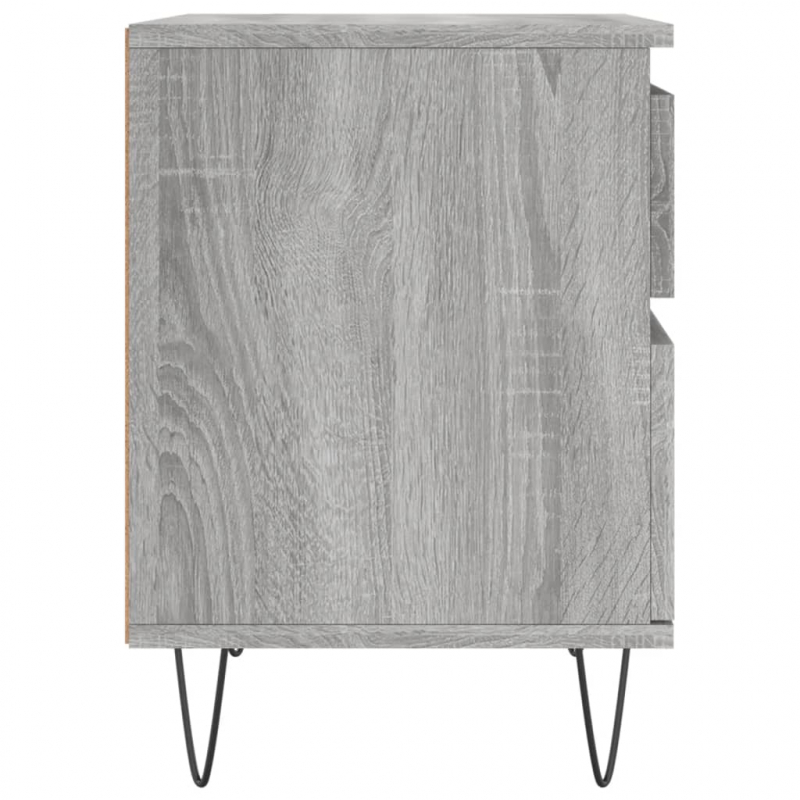 Nachttische 2 Stk. Grau Sonoma 40x35x50 cm Holzwerkstoff