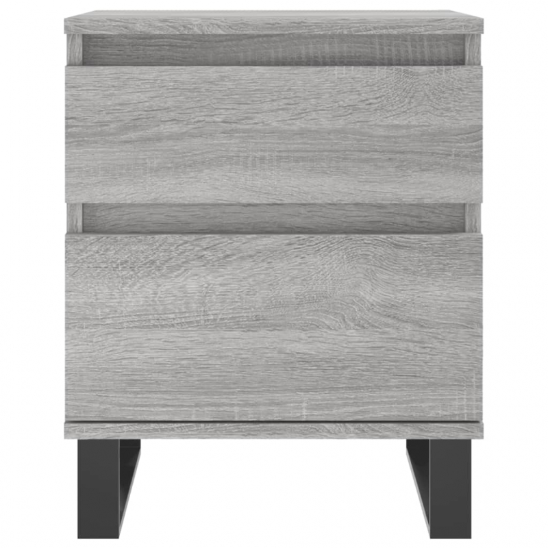 Nachttische 2 Stk. Grau Sonoma 40x35x50 cm Holzwerkstoff