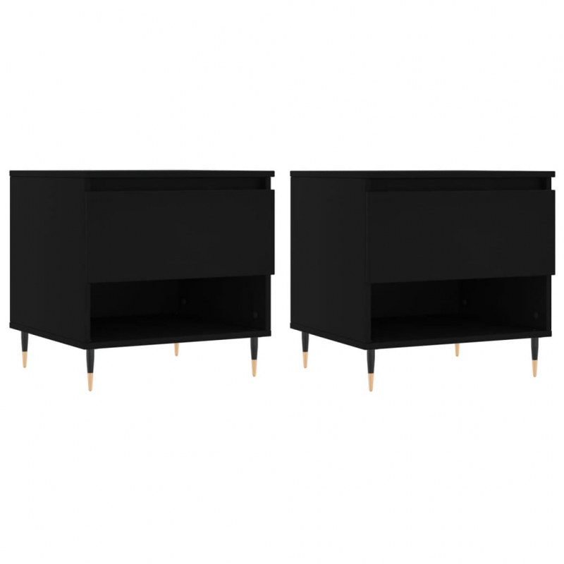 Couchtische 2 Stk. Schwarz 50x46x50 cm Holzwerkstoff