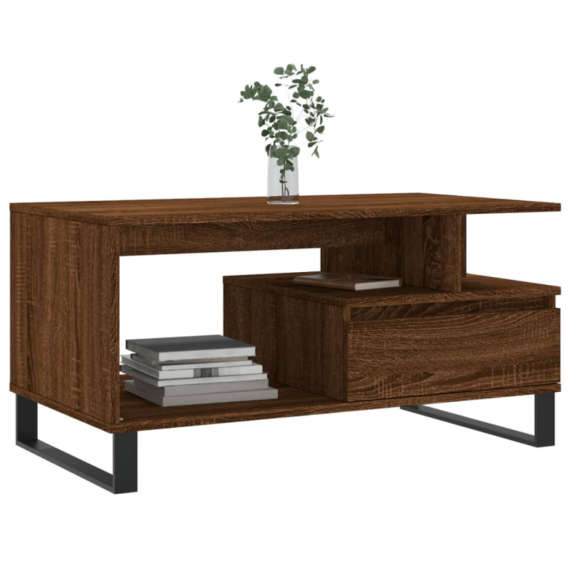 Couchtisch Braun Eichen-Optik 90x49x45 cm Holzwerkstoff