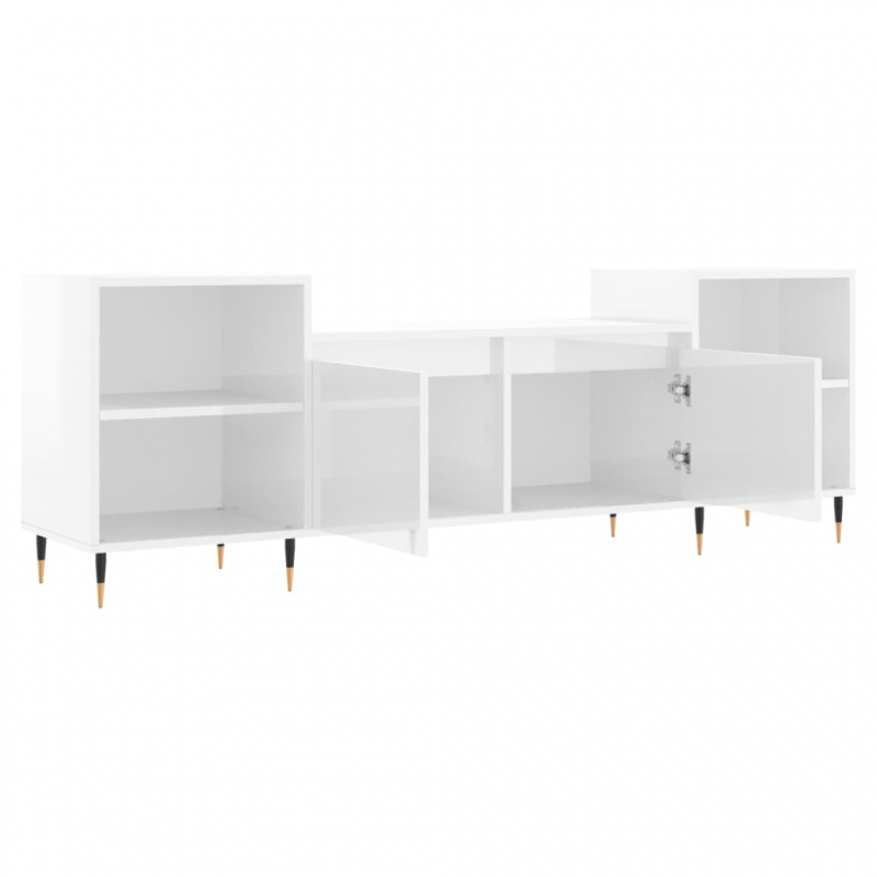 TV-Schrank Hochglanz-Weiß 160x35x55 cm Holzwerkstoff