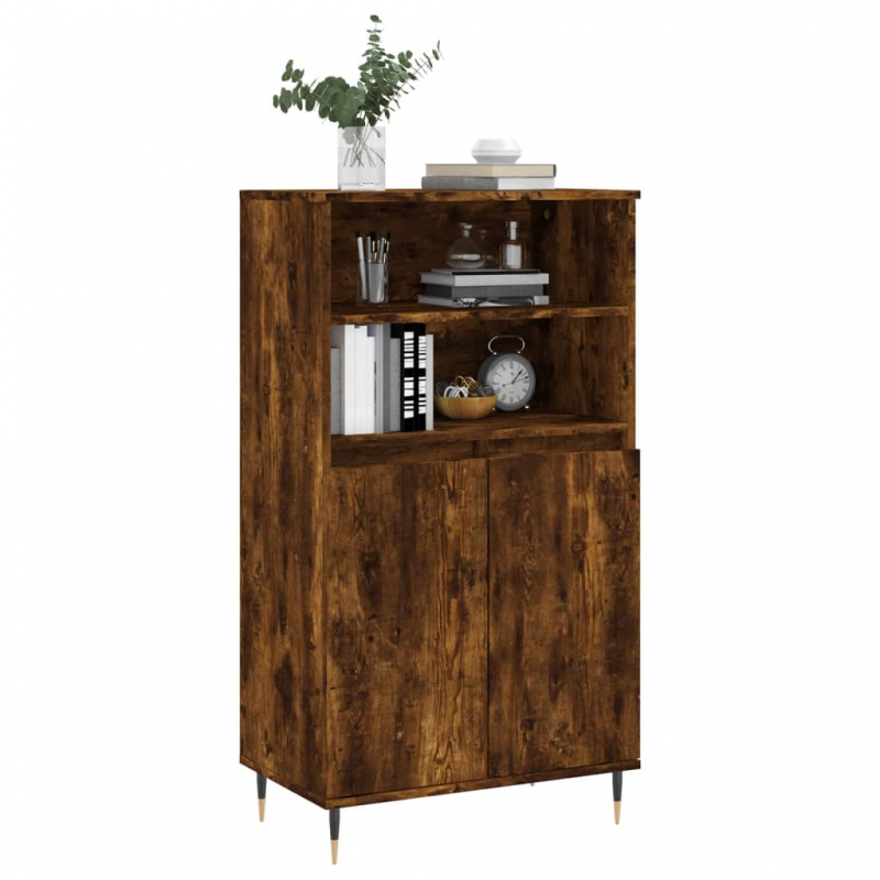 Highboard Räuchereiche 60x36x110 cm Holzwerkstoff