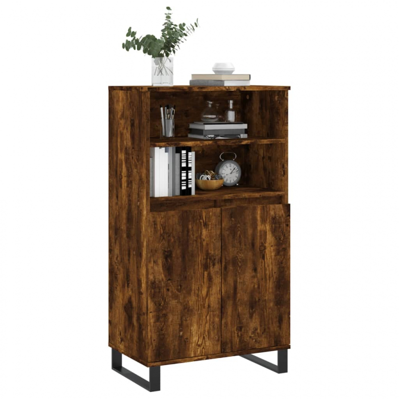 Highboard Räuchereiche 60x36x110 cm Holzwerkstoff