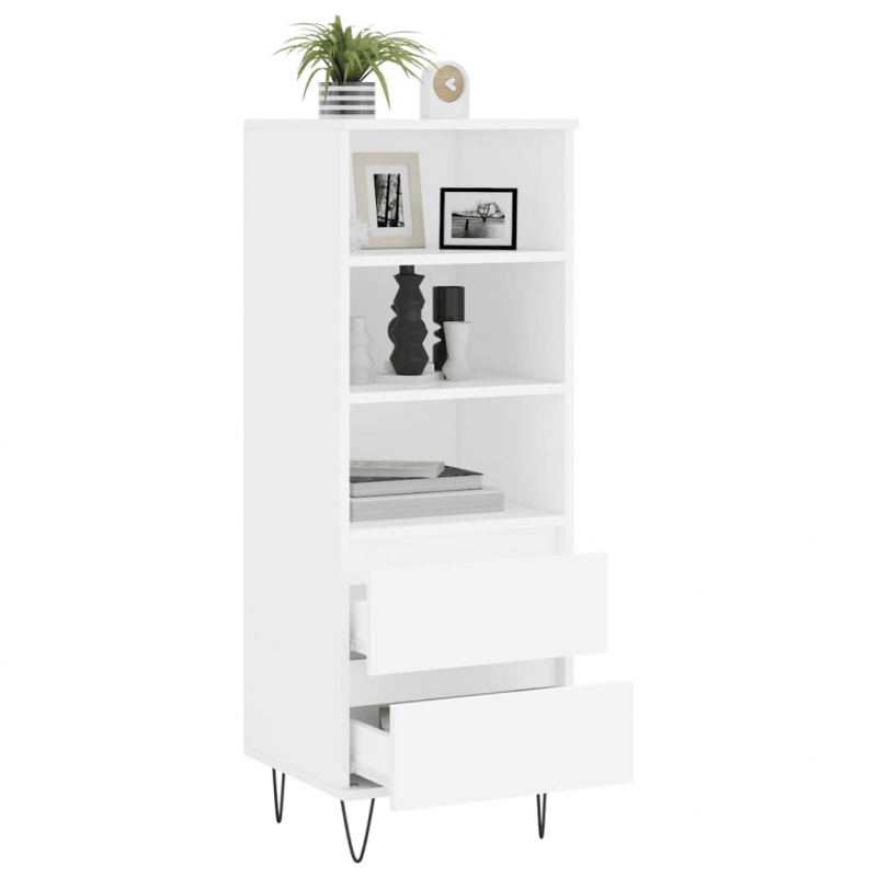 Highboard Weiß 40x36x110 cm Holzwerkstoff