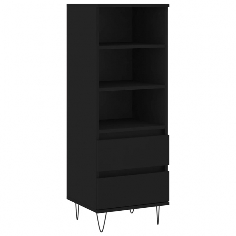 Highboard Schwarz 40x36x110 cm Holzwerkstoff