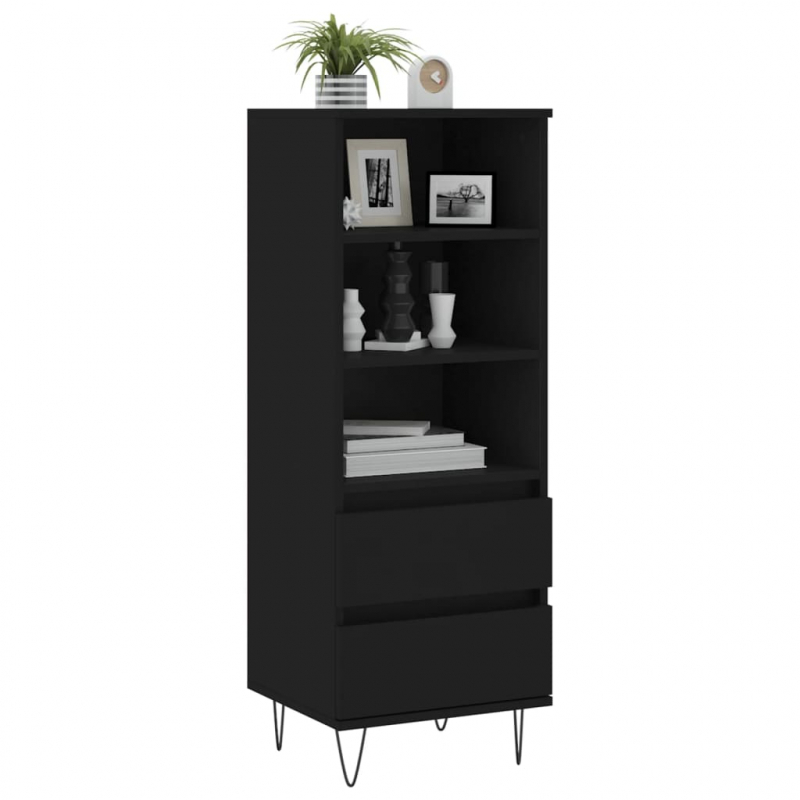 Highboard Schwarz 40x36x110 cm Holzwerkstoff