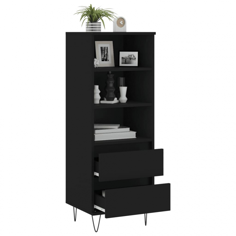 Highboard Schwarz 40x36x110 cm Holzwerkstoff
