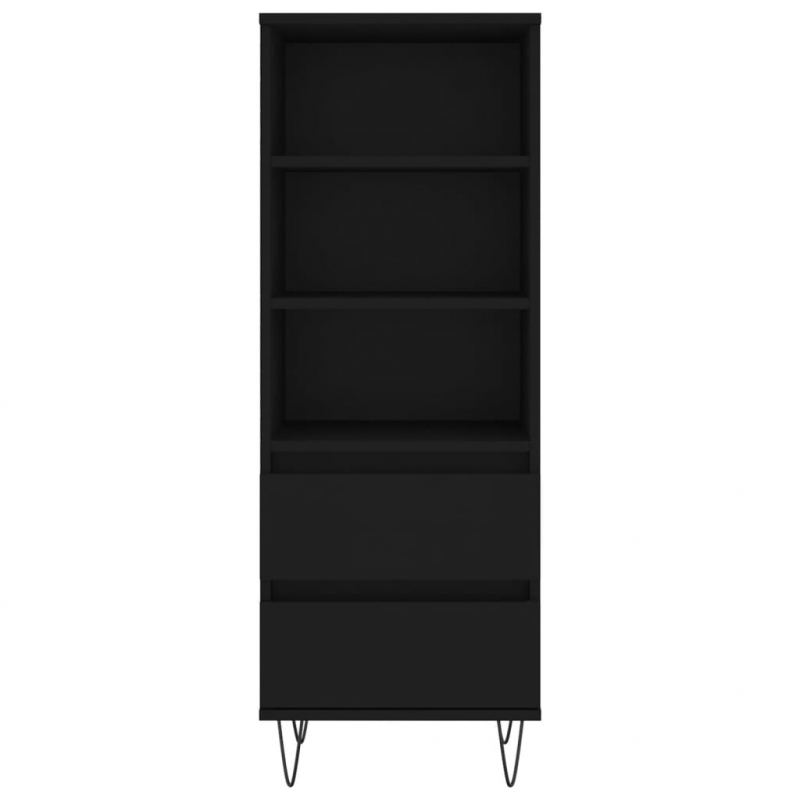 Highboard Schwarz 40x36x110 cm Holzwerkstoff