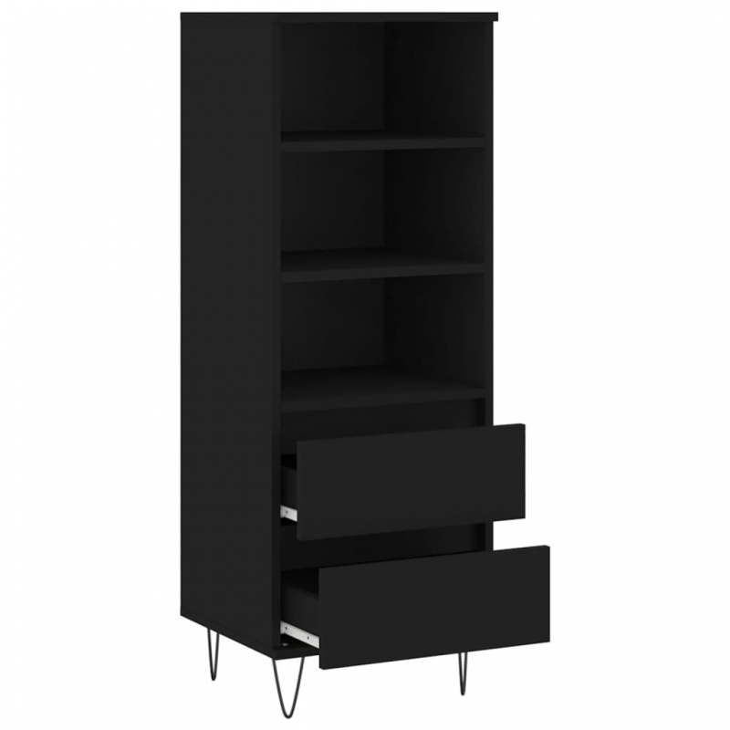 Highboard Schwarz 40x36x110 cm Holzwerkstoff