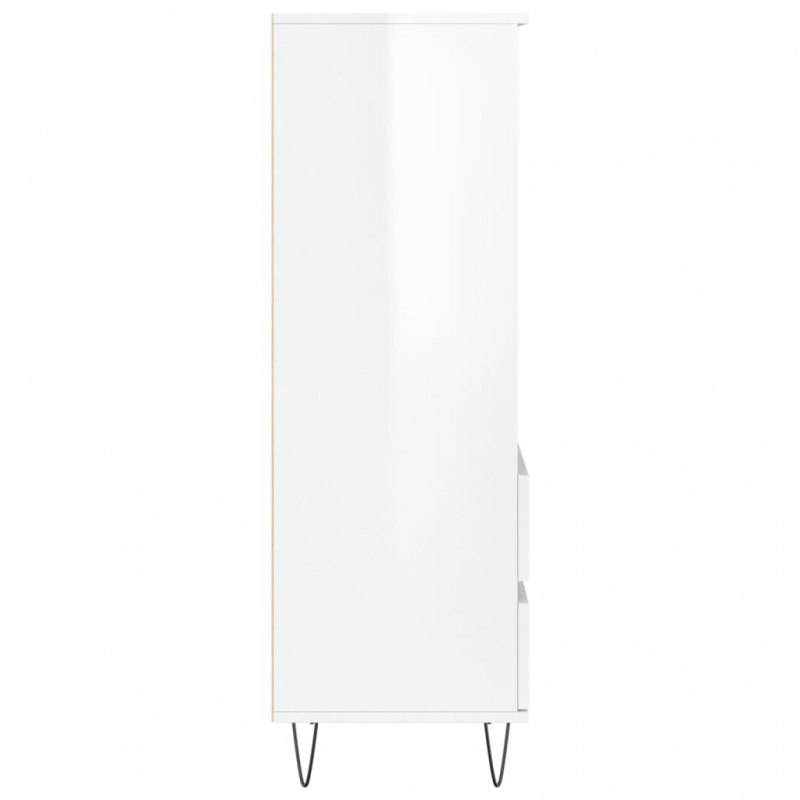 Highboard Hochglanz-Weiß 40x36x110 cm Holzwerkstoff