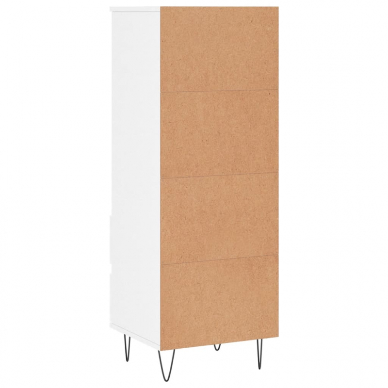 Highboard Hochglanz-Weiß 40x36x110 cm Holzwerkstoff