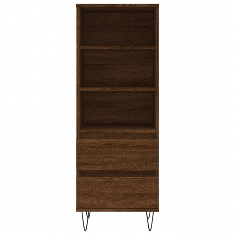 Highboard Braun Eichen-Optik 40x36x110 cm Holzwerkstoff