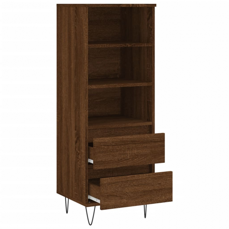 Highboard Braun Eichen-Optik 40x36x110 cm Holzwerkstoff