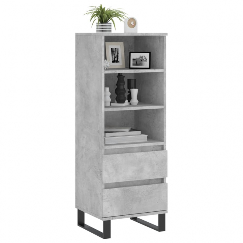 Highboard Betongrau 40x36x110 cm Holzwerkstoff
