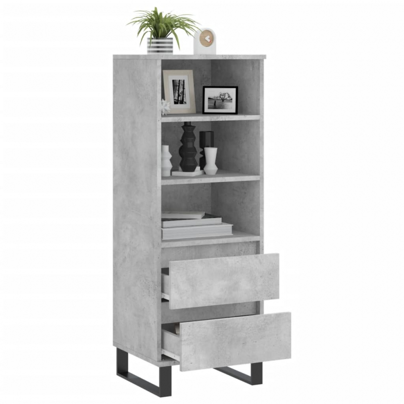 Highboard Betongrau 40x36x110 cm Holzwerkstoff