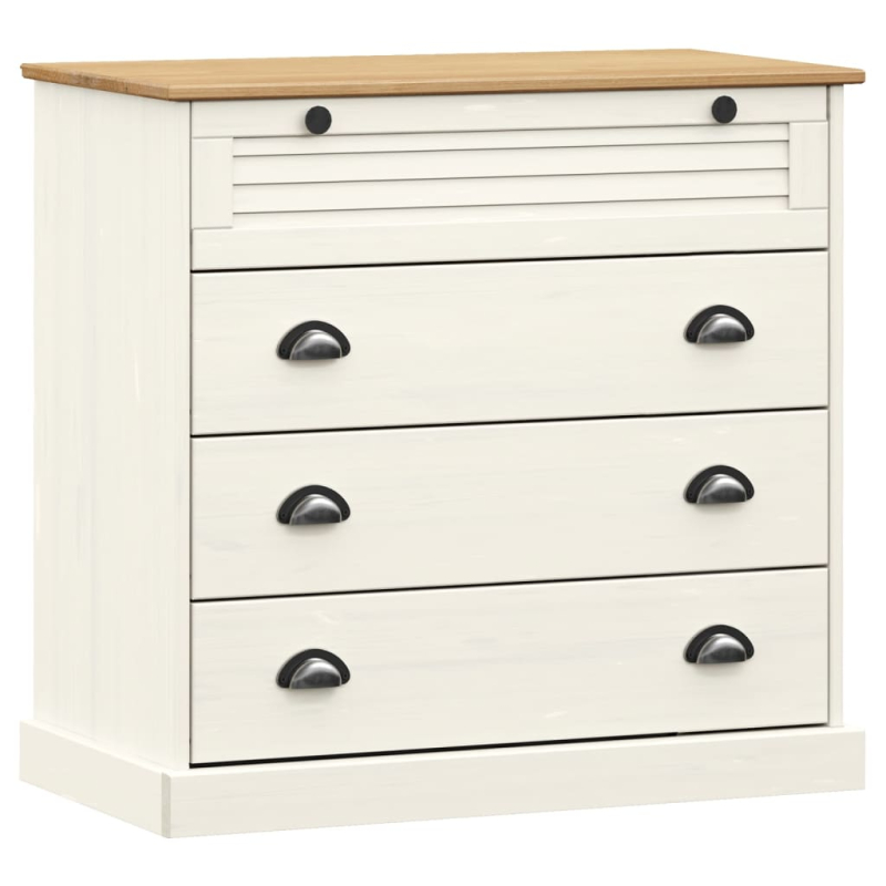 Highboard VIGO Weiß 80x40x176 cm Massivholz Kiefer