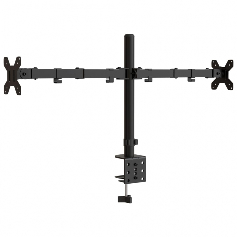 Tischhalterung für 2 Monitore Schwarz Stahl VESA 75/100 mm