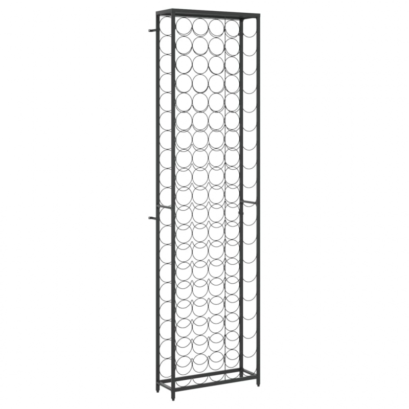 Weinregal für 95 Flaschen Schwarz 54x18x200 cm Schmiedeeisen
