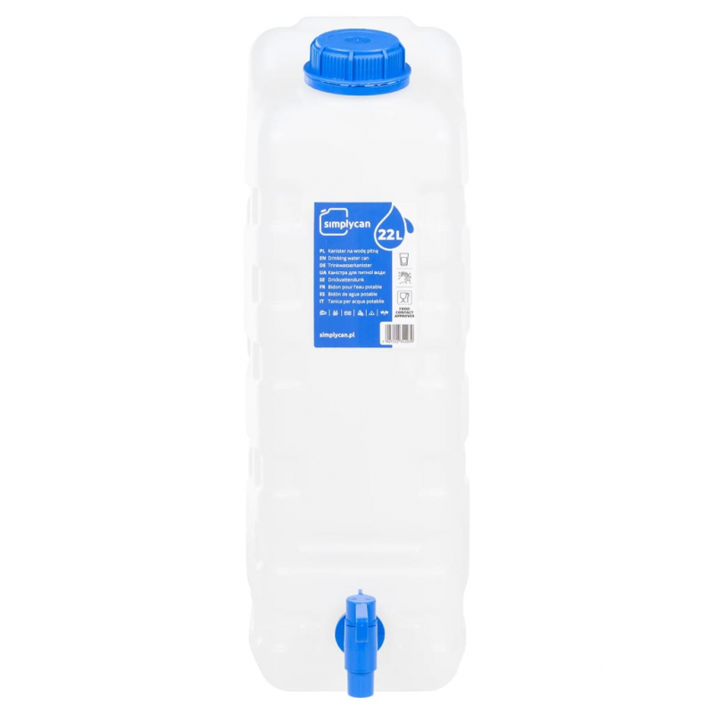 Wasserbehälter mit Hahn Transparent 20 L Kunststoff