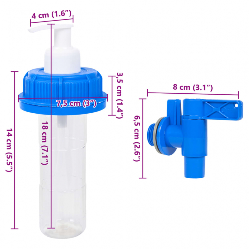 Wasserbehälter mit Hahn und Seifenspender 20 L Kunststoff