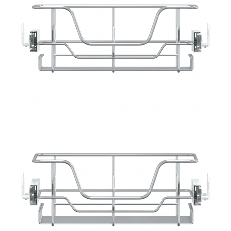 Küchen-Drahtkörbe 2 Stk. Ausziehbar Silbern 45 cm