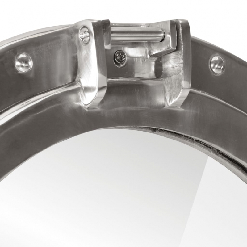 Bullaugen-Spiegel Wandmontage Ø23 cm Aluminium und Glas