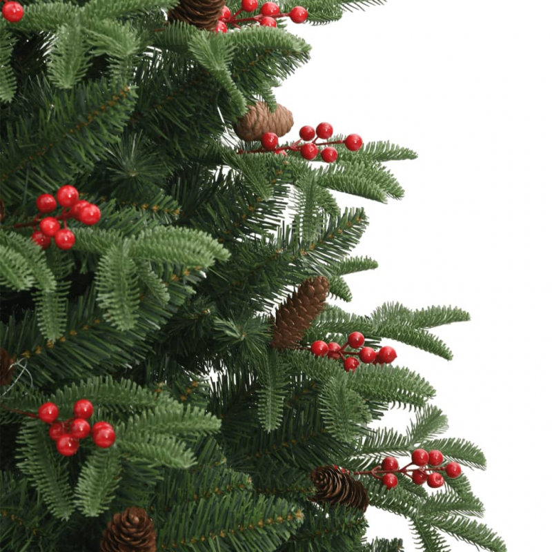 Künstlicher Weihnachtsbaum Klappbar mit Zapfen & Beeren 210 cm