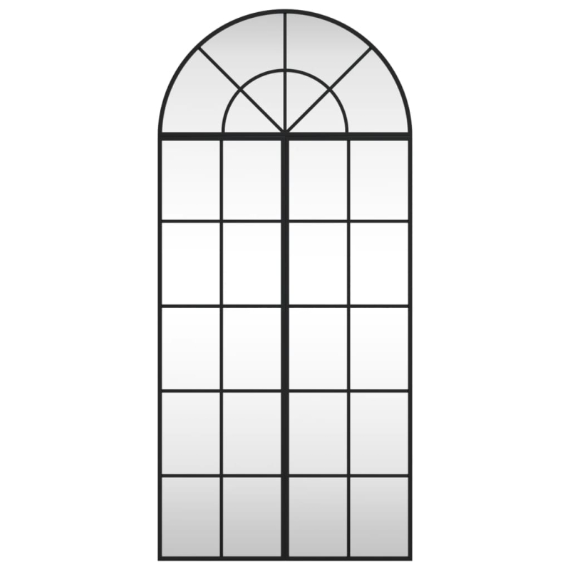 Wandspiegel Schwarz 60x130 cm Gewölbt Eisen