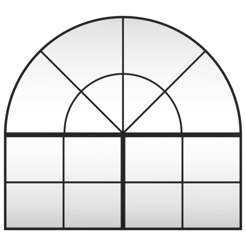 Wandspiegel Schwarz 100x90 cm Gewölbt Eisen