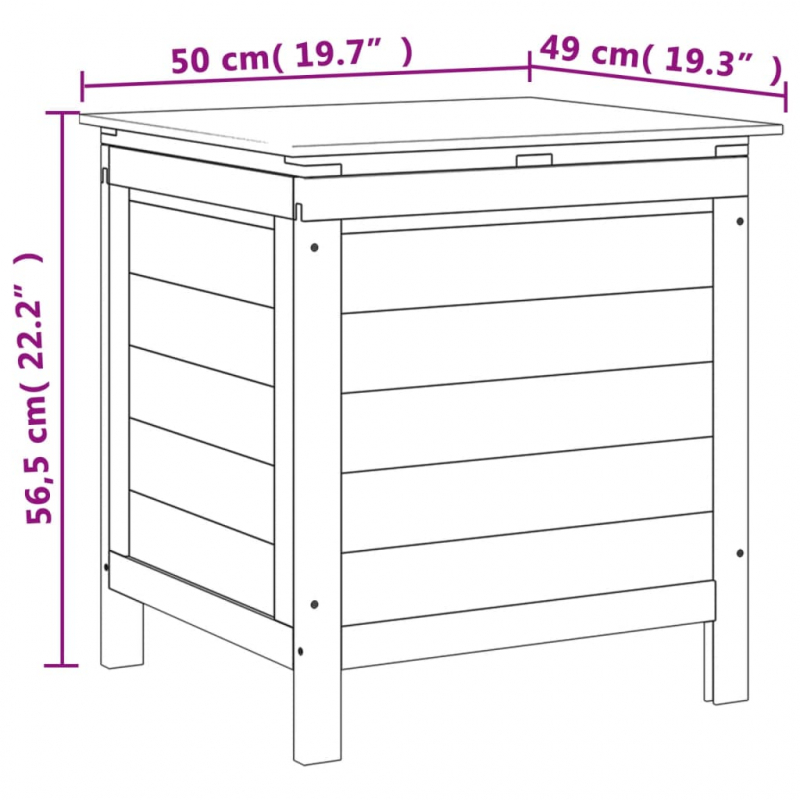 Gartentruhe Weiß 50x49x56,5 cm Massivholz Tanne