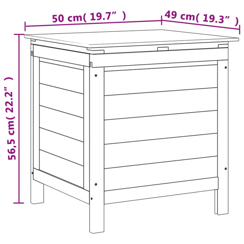 Gartentruhe Braun 50x49x56,5 cm Massivholz Tanne