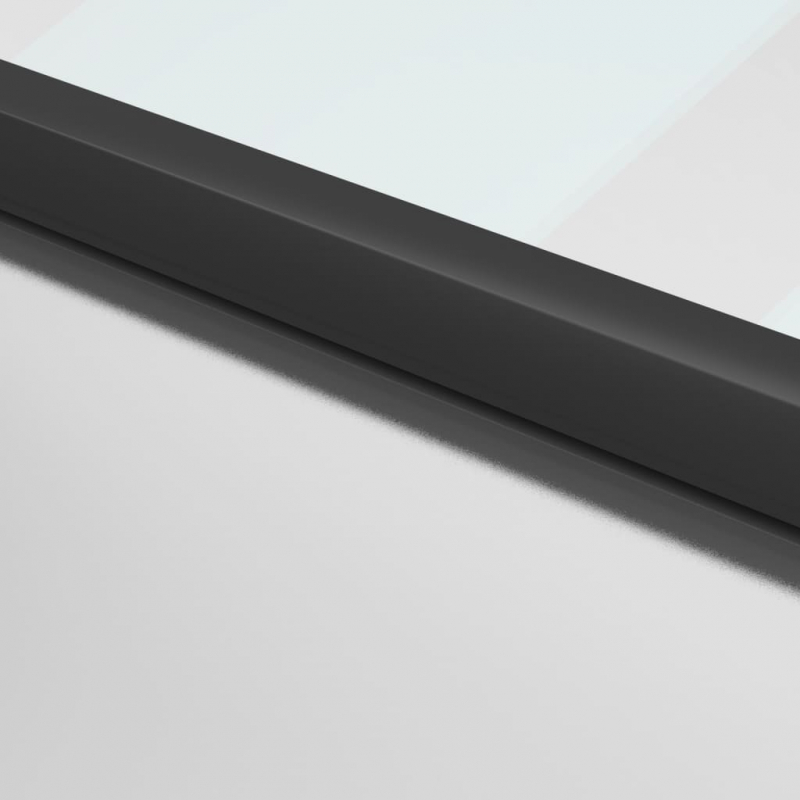 Innentür Schlank Schwarz 102,5x201,5 cm Hartglas & Aluminium