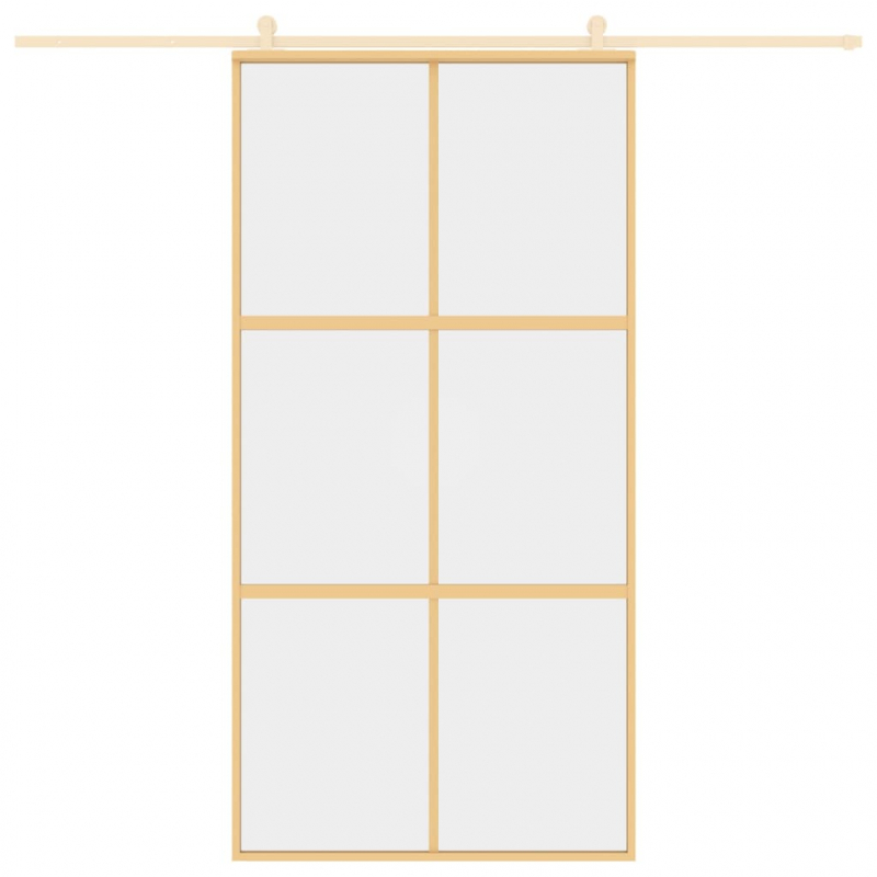 Schiebetür Golden 102,5x205 cm ESG-Klarglas und Aluminium